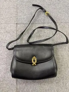 美品♪モラビト♪フラップカーフ レザー ショルダー バッグゴールド 