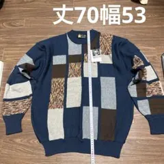 ComVieste パッチワークニットセーター