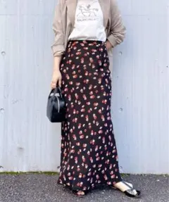 EDIT. FOR LULU シアーバイアスジョーゼットロングスカートサイズ36のサムネイル