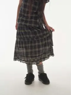 COYSEIO SHIRRING MIDI SKIRT