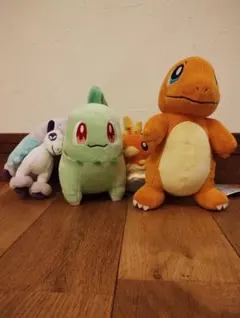 ポケモン　ぬいぐるみ　まとめ売り　チコリータ、ヒトカゲ、ポニータ、アチャモ