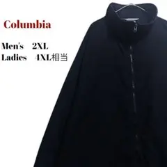 【大人気】コロンビアブルゾンジャケット　ブラック　黒　刺繍ロゴ　メンズ2XL古着