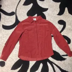 コーデュロイ 赤 長袖シャツ 胸ポケット付き