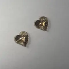 No.1478 ハート　オレンジ　ビジュー　ピアス　イヤリング　個性的