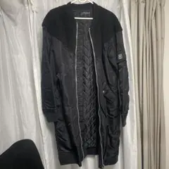 Stüssy ボア襟 ブラックロングジャケット S