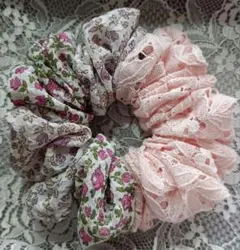 シュシュ(ジョーゼット×オーガンジー)⭐ハンドメイド