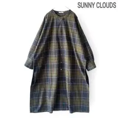 SUNNY CLOUDS シャツワンピース 大きいサイズ3L チェック 洗える