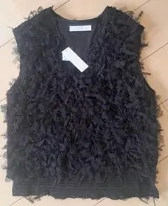 リラクシングアール リボンフリンジベスト