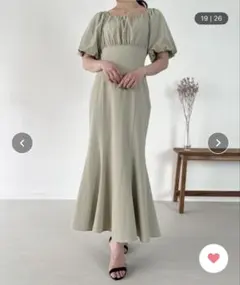 リネンライクレースアップマーメイドワンピース
