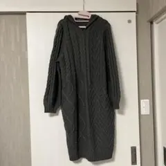 drug store's ダークグレー ニットワンピース