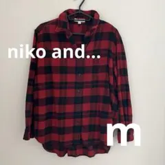 niko and... 赤黒チェックシャツ 長袖