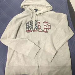 GAP アメリカ国旗デザイン グレー パーカー