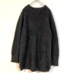 【未使用級】チャイニーズラクーン100% モックネック　ロングニット