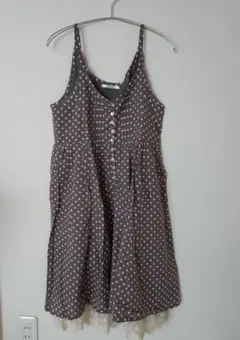 合馬公式アカウント1様専用。RETRO GIRL ドット柄キャミワンピース 綿