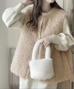 2way中綿キルティング×ファーリバーシブル オーバーサイズ ベスト