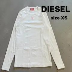 ニ*パ様 DIESEL ロゴ刺繍 リブ ロングTシャツ ホワイト XS