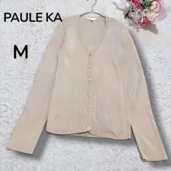 【ポールカPAULE KA】半袖リブニットセーター・カーディガン　アンサンブルM