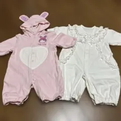 ウサギフード付きロンパースセット