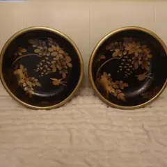 明治期 蒔絵 黒塗 松竹梅唐草蒔絵 皿 3枚 - メルカリ