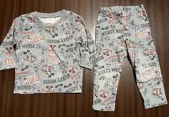 ミッキーマウス パジャマ 上下セット グレー 80cm：ベビー：服：子供：キッズ