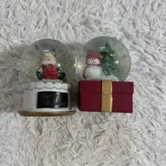 クリスマス スノードーム サンタクロース 2개 세트