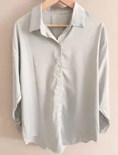 レディース 長袖シャツ シャツブラウス サテン調