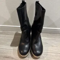 ブラックレザーブーツ
