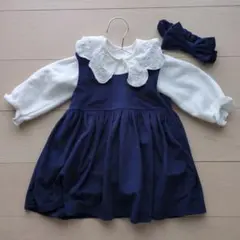 ネイビーワンピース90cm　3点セット