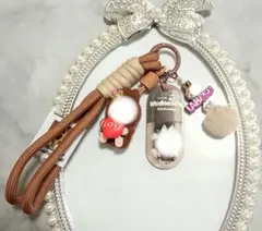 茶色、ブラウン、キーホルダー ハンドメイド