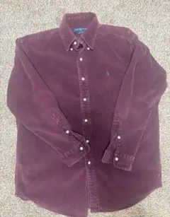 90s ラルフローレン細畝 コーデュロイ長袖 ボタンダウンシャツメンズ