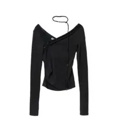 HELMUT LANG ハーフジップ リブニット ブラック - メルカリ