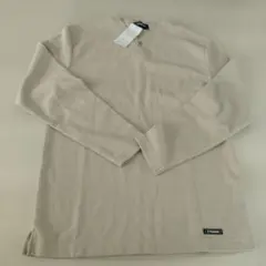 長袖メンズシャツ　renoma ベージュ ヘンリーネック M