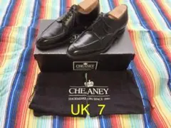 【極美品】CHEANY  Uチップ 黒 ドレスシューズ