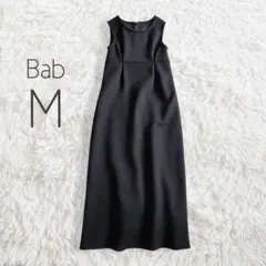 タックワンピース ブラック 黒 ノースリーブ マキシ ロング／Babバブ