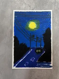原画　オイルパステル　手描き　ポストカード