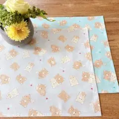 30×40 なかよしくま♡ランチョンマット2枚 女の子 入園入学 給食ナフキン
