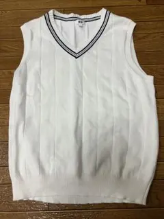 UNIQLO 白ニットベスト L 状態良い