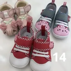 美品❤︎さくらんぼサンダル❤︎ねこ靴❤︎赤靴❤︎3足セット❤︎14センチ女の子