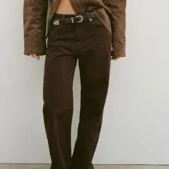 ZARA レオパード　ストレートパンツ