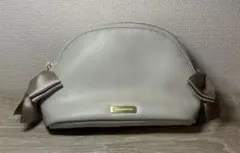 Maison de FLEUR ポーチ ハーフムーン型 リボン ブラウン系