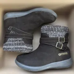 OUTDOOR キッズ冬用ブーツ スウェード ブラウン 22.5cm 美品