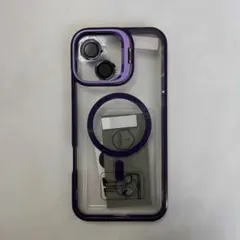 【MagSafe対応】iPhoneケースレンズ保護付き スタンド機能 パープル