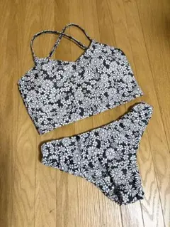 オーシャンパシフィック 花柄セパレート水着 ビキニ M グレーのサムネイル