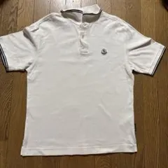 〔美品〕モンクレール　胸文字ロゴ　ホワイト　M ポロシャツ　ワッペン　5S287 MONCLER (モンクレール) 胸BIGマーク 半袖 ポロシャツ MC8A0000484556