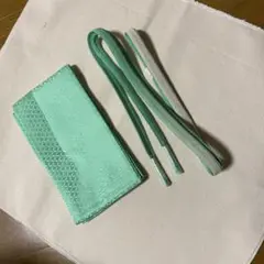 ミントグリーン 帯、半襟￼ セット