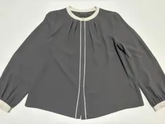 【ROPE PICNIC】とろみブラウス 36 グレー パイピング