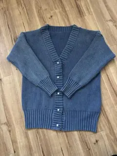 Spick & Span ダークブルー リブ編みカーディガン