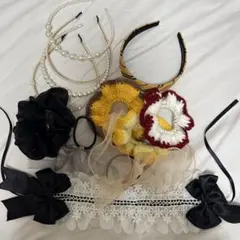 カチューシャ　ヘッドドレス　シュシュ　まとめ売り　セット
