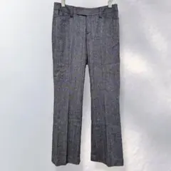 エル ELLE ウール カシミヤ混 ストレートパンツ スラックス 38《i150