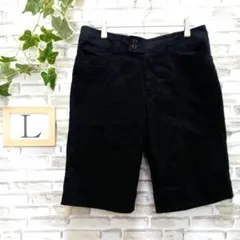 レディース　膝丈　パンツ　ブラック　Ⅼ　ハーフパンツ